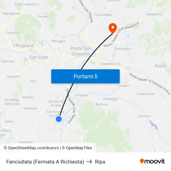 Fanciullata (Fermata A Richiesta) to Ripa map