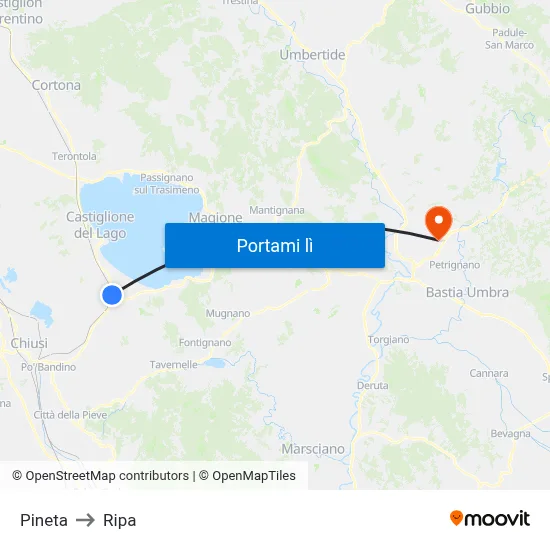 Pineta to Ripa map