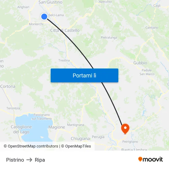 Pistrino to Ripa map