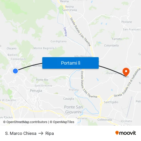 S. Marco Chiesa to Ripa map