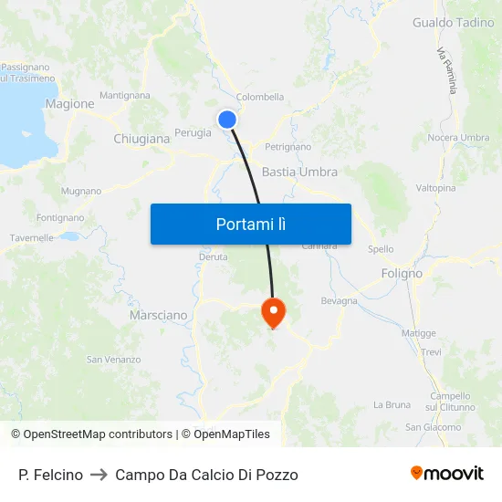P. Felcino to Campo Da Calcio Di Pozzo map