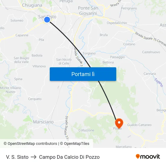V. S. Sisto to Campo Da Calcio Di Pozzo map