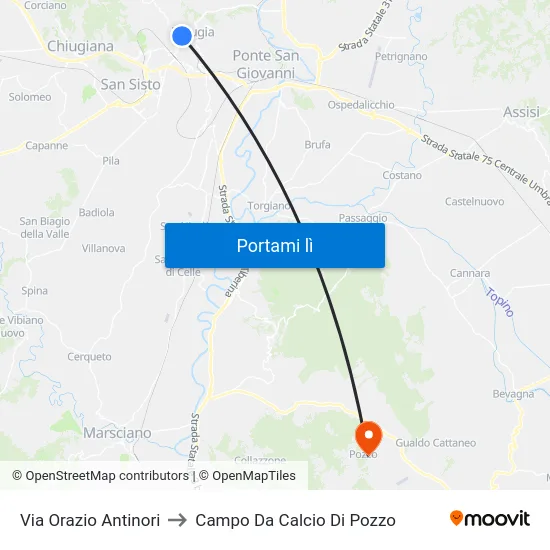 Via Orazio Antinori to Campo Da Calcio Di Pozzo map