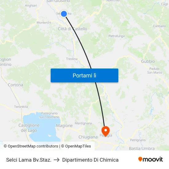 Selci Lama Bv.Staz. to Dipartimento Di Chimica map