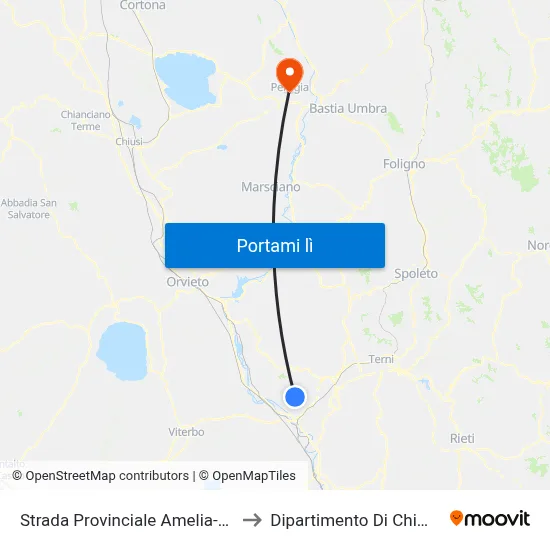 Strada Provinciale Amelia-Orte to Dipartimento Di Chimica map