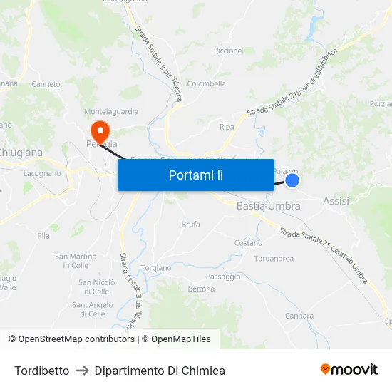 Tordibetto to Dipartimento Di Chimica map