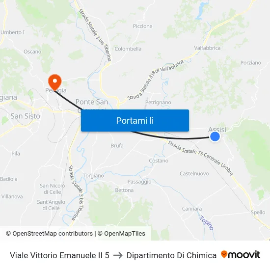 Viale Vittorio Emanuele II 5 to Dipartimento Di Chimica map