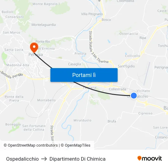 Ospedalicchio to Dipartimento Di Chimica map