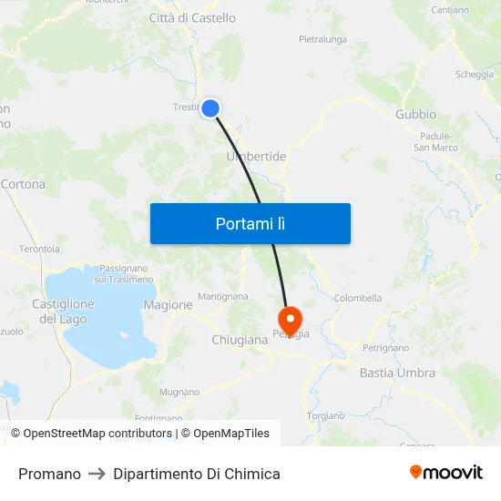 Promano to Dipartimento Di Chimica map