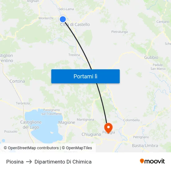 Piosina to Dipartimento Di Chimica map