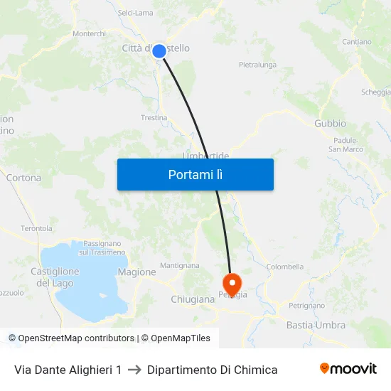 Via Dante Alighieri 1 to Dipartimento Di Chimica map