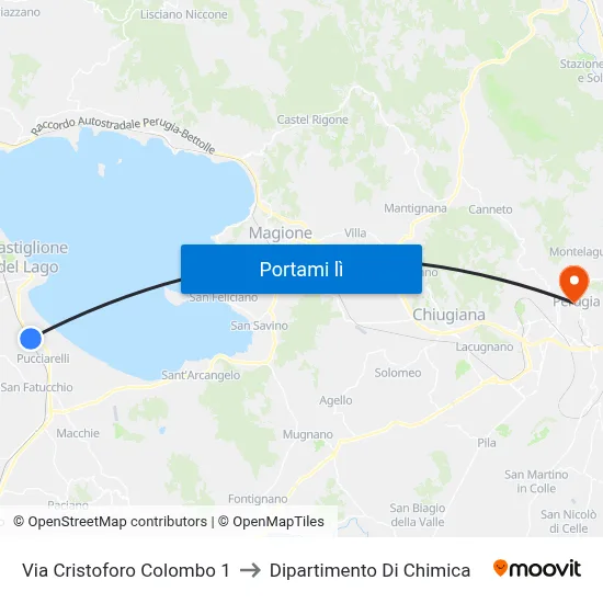 Via Cristoforo Colombo 1 to Dipartimento Di Chimica map