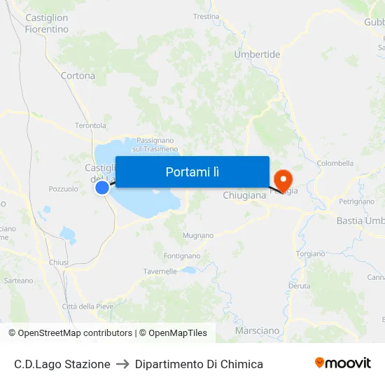 C.D.Lago Stazione to Dipartimento Di Chimica map