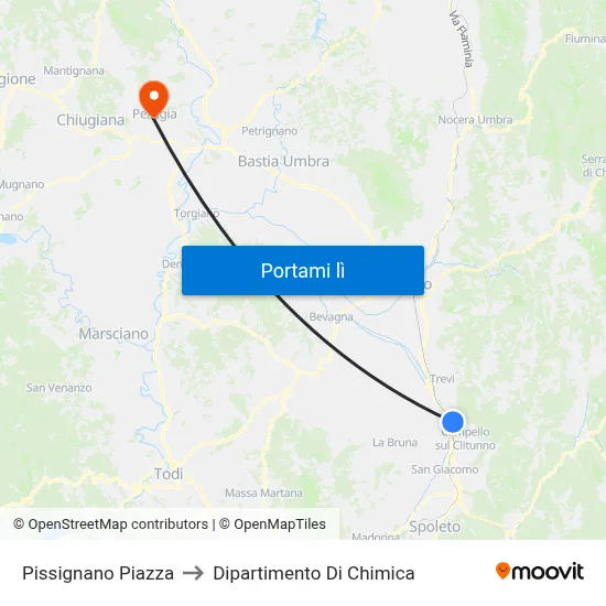 Pissignano Piazza to Dipartimento Di Chimica map