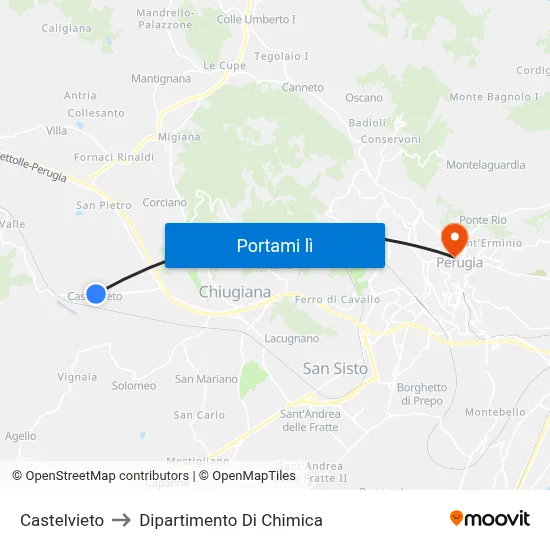 Castelvieto to Dipartimento Di Chimica map