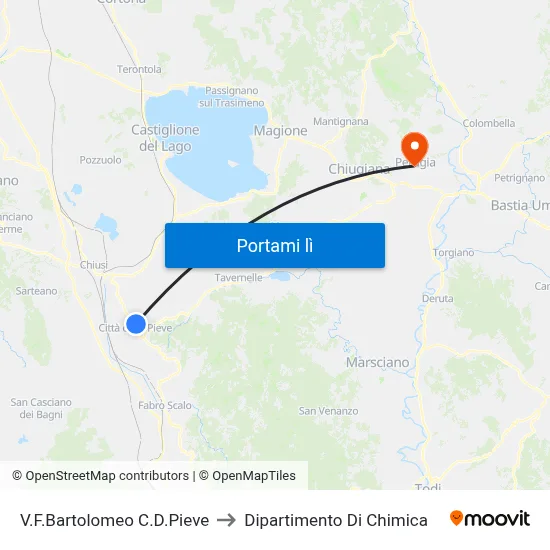 V.F.Bartolomeo C.D.Pieve to Dipartimento Di Chimica map