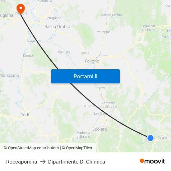 Roccaporena to Dipartimento Di Chimica map