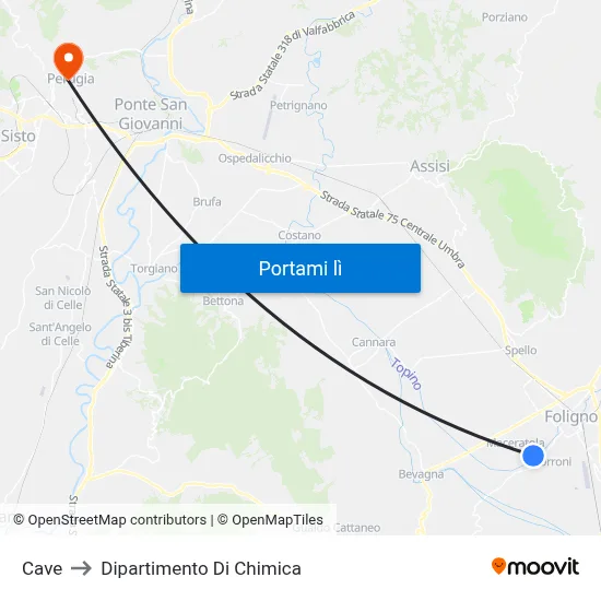 Cave to Dipartimento Di Chimica map