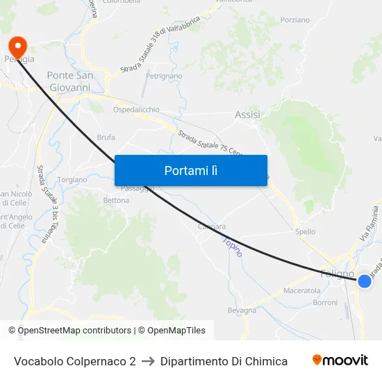 Vocabolo Colpernaco 2 to Dipartimento Di Chimica map