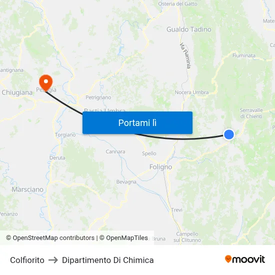Colfiorito to Dipartimento Di Chimica map