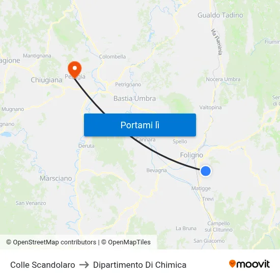 Colle Scandolaro to Dipartimento Di Chimica map