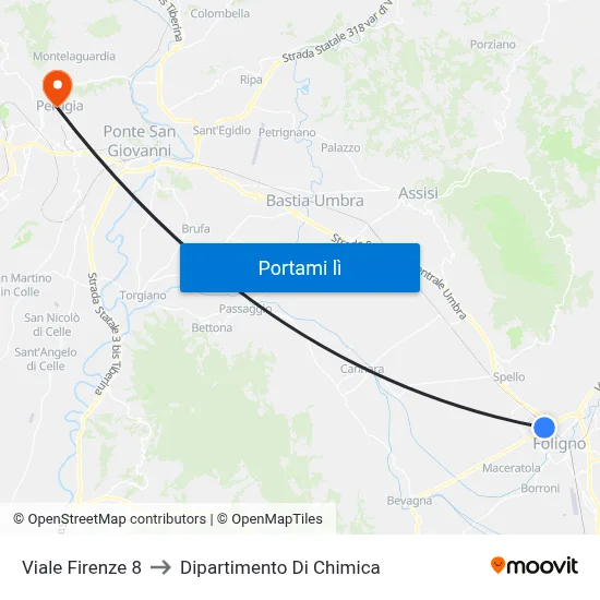 Viale Firenze 8 to Dipartimento Di Chimica map