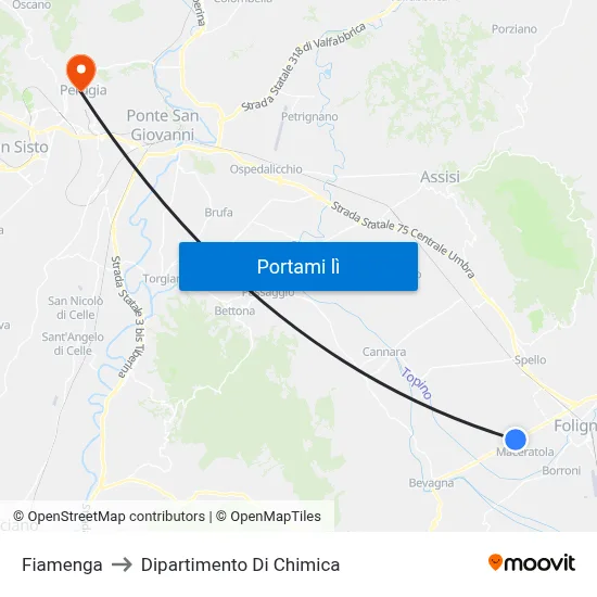 Fiamenga to Dipartimento Di Chimica map