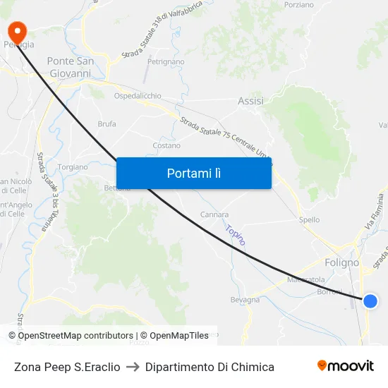 Zona Peep S.Eraclio to Dipartimento Di Chimica map
