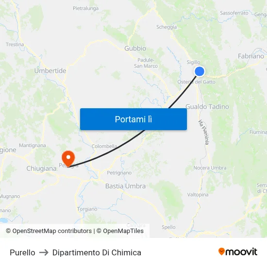 Purello to Dipartimento Di Chimica map