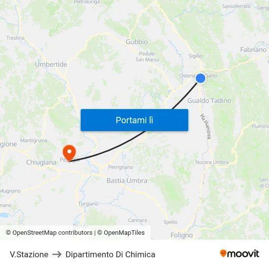 V.Stazione to Dipartimento Di Chimica map