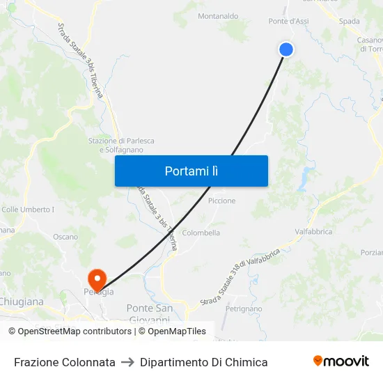 Frazione Colonnata to Dipartimento Di Chimica map