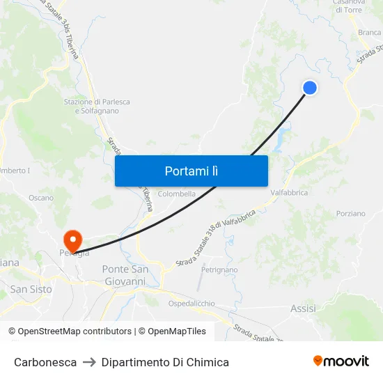 Carbonesca to Dipartimento Di Chimica map