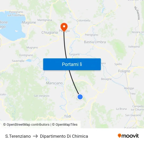 S.Terenziano to Dipartimento Di Chimica map
