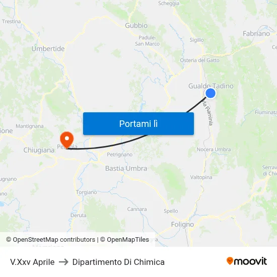 V.Xxv Aprile to Dipartimento Di Chimica map