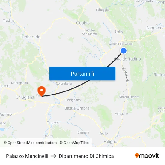 Palazzo Mancinelli to Dipartimento Di Chimica map