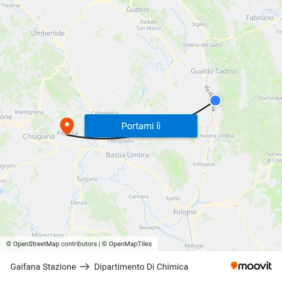 Gaifana Stazione to Dipartimento Di Chimica map