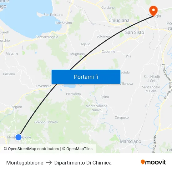 Montegabbione to Dipartimento Di Chimica map