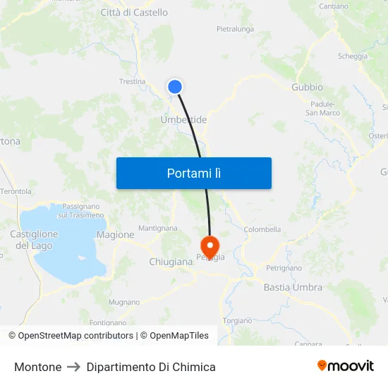 Montone to Dipartimento Di Chimica map