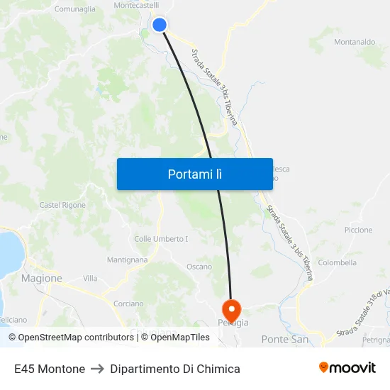 E45 Montone to Dipartimento Di Chimica map