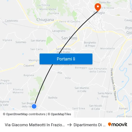 Via Giacomo Matteotti In Frazione San Biagio to Dipartimento Di Chimica map