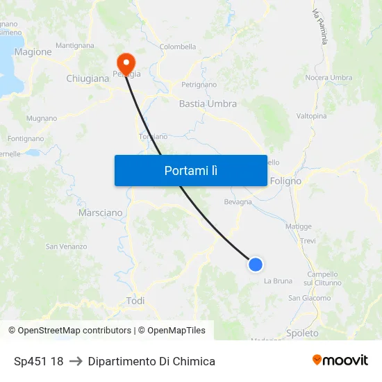 Sp451 18 to Dipartimento Di Chimica map