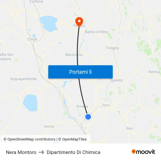 Nera Montoro to Dipartimento Di Chimica map