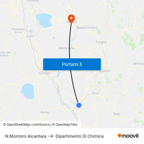 N.Montoro Alcantara to Dipartimento Di Chimica map