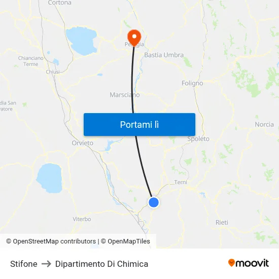 Stifone to Dipartimento Di Chimica map