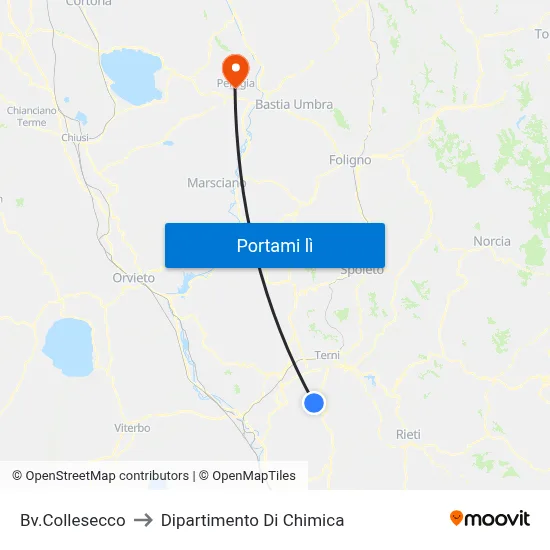 Bv.Collesecco to Dipartimento Di Chimica map