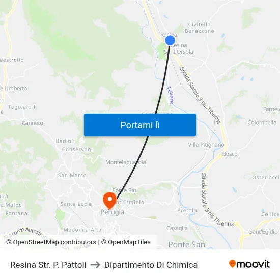 Resina Str. P. Pattoli to Dipartimento Di Chimica map