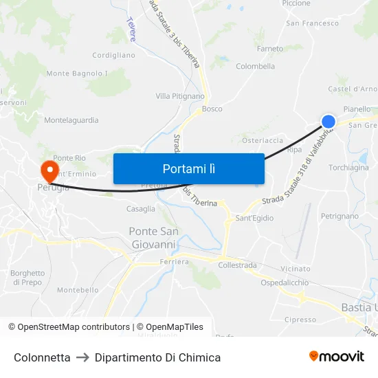 Colonnetta to Dipartimento Di Chimica map