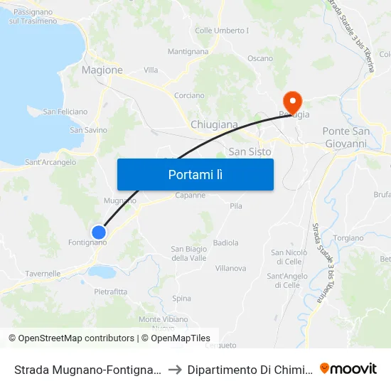 Strada Mugnano-Fontignano to Dipartimento Di Chimica map