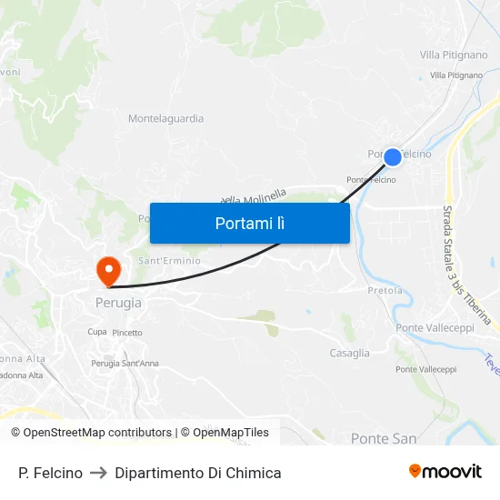 P. Felcino to Dipartimento Di Chimica map