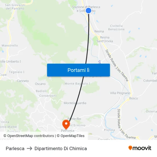 Parlesca to Dipartimento Di Chimica map